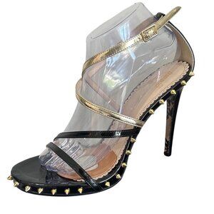 Exotics by Cedrick Heels Size Eur 40 / US Size 9.5 Studded Strappy Leather 5” Sp